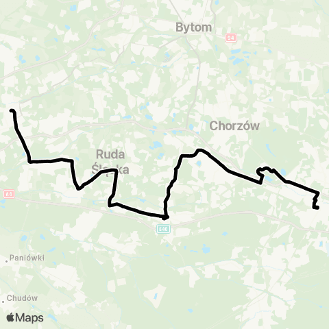 Zarząd Transportu Metropolitalnego GZM Katowice dworzec - Zabrze Goethego map