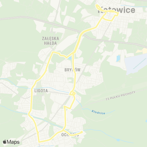 Zarząd Transportu Metropolitalnego GZM Katowice Sądowa - Katowice Sądowa map