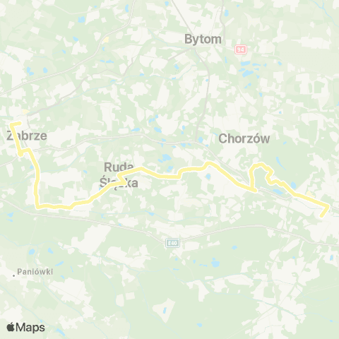 Zarząd Transportu Metropolitalnego GZM Katowice plac Wolności - Zabrze Goethego map