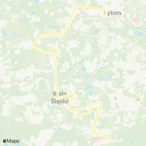 Zarząd Transportu Metropolitalnego GZM Kochłowice kopalnia Śląsk - Bytom dworzec map