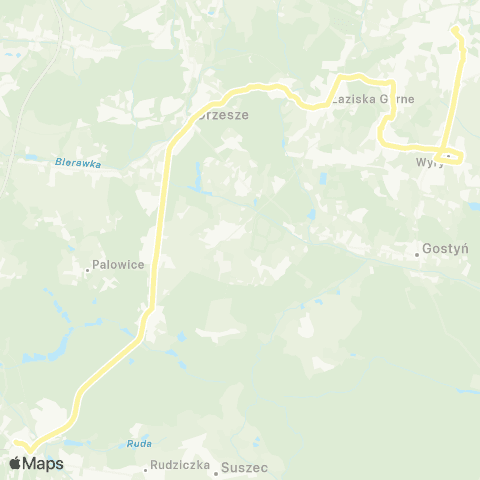 Zarząd Transportu Metropolitalnego GZM Mikołów dworzec - Żory centrum przesiadkowe map