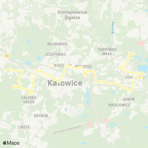 Zarząd Transportu Metropolitalnego GZM Obroki Elkop - Borki pętla map