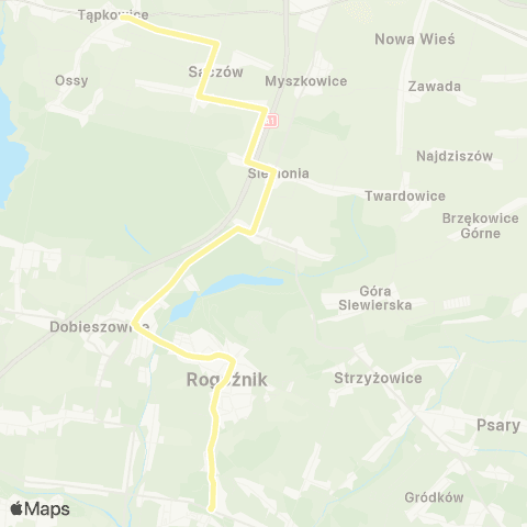 Zarząd Transportu Metropolitalnego GZM Tąpkowice szkoła - Wojkowice park map