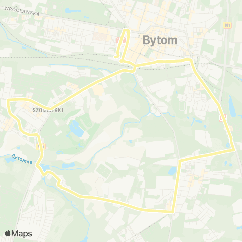 Zarząd Transportu Metropolitalnego GZM Bytom dworzec - Bytom dworzec map