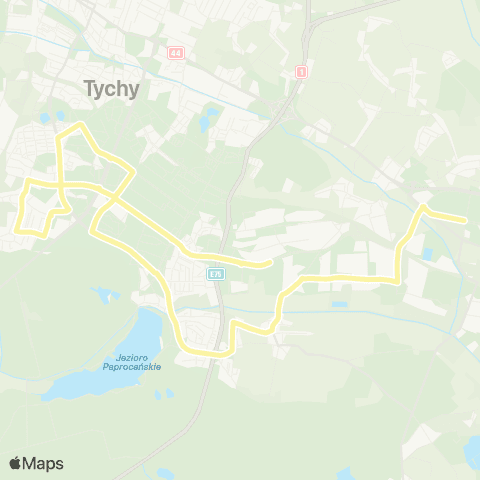 Zarząd Transportu Metropolitalnego GZM Tychy towarowa - Tychy Fiat Brama towarowa map