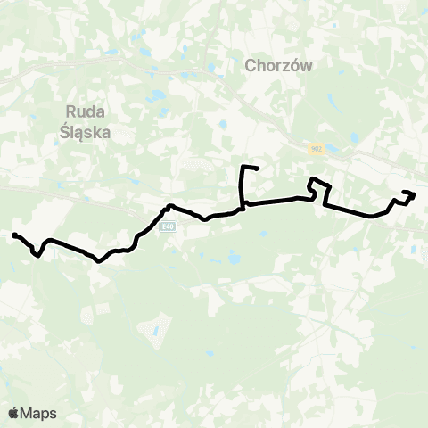 Zarząd Transportu Metropolitalnego GZM Katowice dworzec - Halemba pętla map