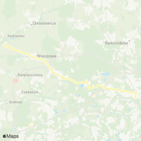 Zarząd Transportu Metropolitalnego GZM Bytom dworzec - Boniowice szkoła map