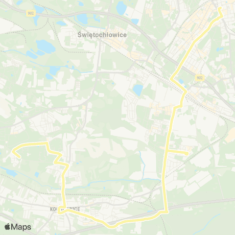 Zarząd Transportu Metropolitalnego GZM Chorzów rynek - Bykowina Grzegorzka map