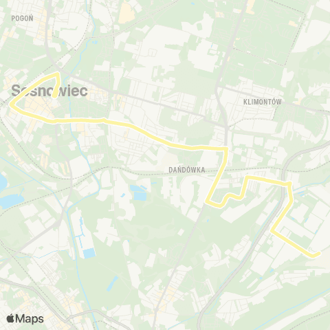 Zarząd Transportu Metropolitalnego GZM Sosnowiec urząd Miasta - Bobrek Inwestycyjna pętla II map