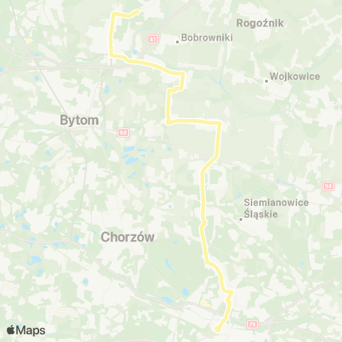 Zarząd Transportu Metropolitalnego GZM Osiedle Wieczorka dworzec - Katowice plac Wolności map