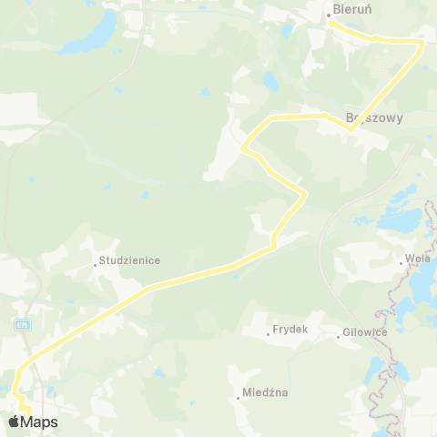 Zarząd Transportu Metropolitalnego GZM Bieruń plac Autobusowy - Pszczyna centrum przesiadkowe map