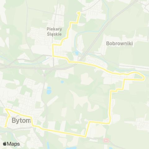 Zarząd Transportu Metropolitalnego GZM Osiedle Wieczorka dworzec - Bytom dworzec map