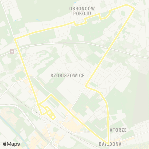 Zarząd Transportu Metropolitalnego GZM Gliwice centrum przesiadkowe - Gliwice centrum przesiadkowe map