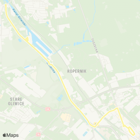 Zarząd Transportu Metropolitalnego GZM Gliwice centrum przesiadkowe - Łabędy Poczta map