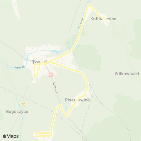 Zarząd Transportu Metropolitalnego GZM Kotliszowice Wieś - Ciochowice map