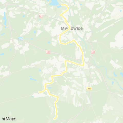 Zarząd Transportu Metropolitalnego GZM Ławki pętla - Mysłowice Kąpielisko Hubertus map