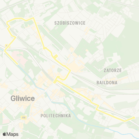 Zarząd Transportu Metropolitalnego GZM Gliwice Królewskiej Tamy rondo - Gliwice centrum Onkologii map
