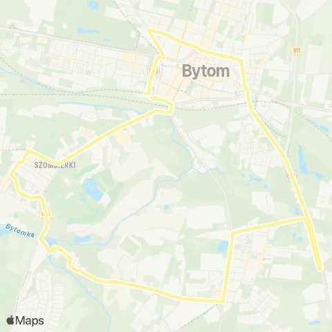 Zarząd Transportu Metropolitalnego GZM Bytom dworzec - Bytom dworzec map