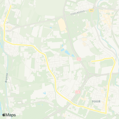 Zarząd Transportu Metropolitalnego GZM Sosnowiec szpital Wojewódzki - Czeladź szpital map