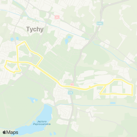 Zarząd Transportu Metropolitalnego GZM Tychy towarowa - Tychy zajezdnia map