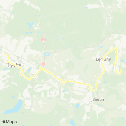 Zarząd Transportu Metropolitalnego GZM Tychy dworzec PKP - Rachowy osiedle map