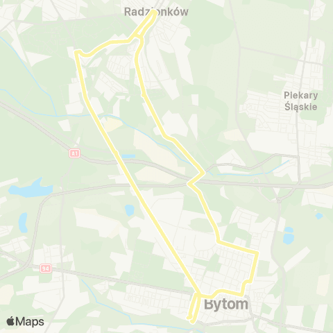 Zarząd Transportu Metropolitalnego GZM Bytom dworzec - Bytom dworzec map