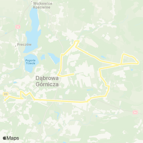 Zarząd Transportu Metropolitalnego GZM Mydlice pętla - Tworzeń Huta Katowice map