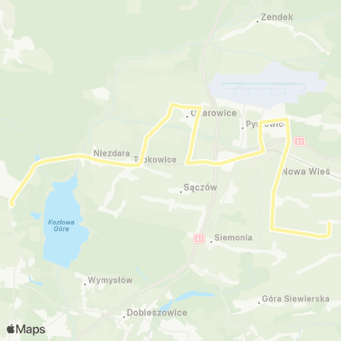 Zarząd Transportu Metropolitalnego GZM Świerklaniec park - Sadowie Daleka map