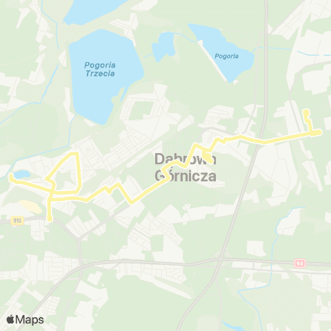 Zarząd Transportu Metropolitalnego GZM Dąbrowa Górnicza Wodociągi - Tworzeń Huta Katowice Przychodnia map