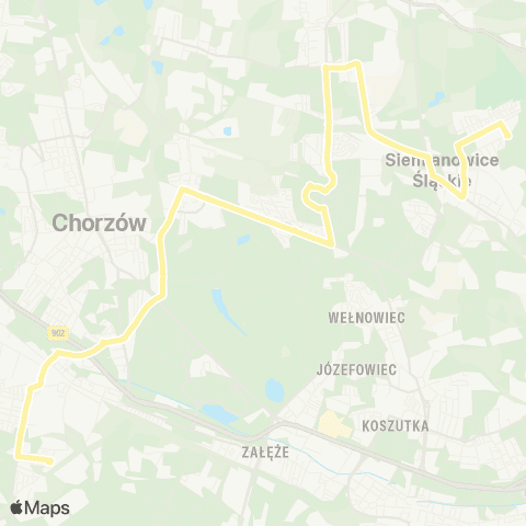 Zarząd Transportu Metropolitalnego GZM Pszczelnik park - Chorzów Batory pętla map