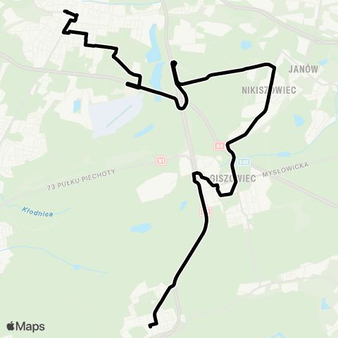 Zarząd Transportu Metropolitalnego GZM Katowice dworzec - Murcki rynek map