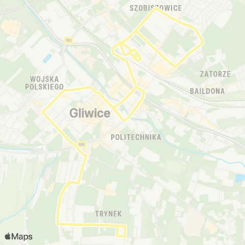 Zarząd Transportu Metropolitalnego GZM Trynek Toruńska - Trynek Toruńska map