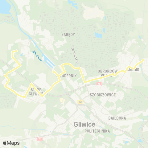 Zarząd Transportu Metropolitalnego GZM Żerniki osiedle - Stare Łabędy Einsteina map