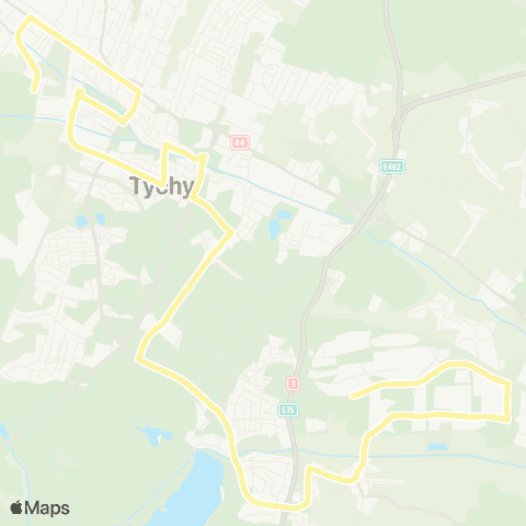 Zarząd Transportu Metropolitalnego GZM Tychy towarowa - Wilkowyje Obywatelska map