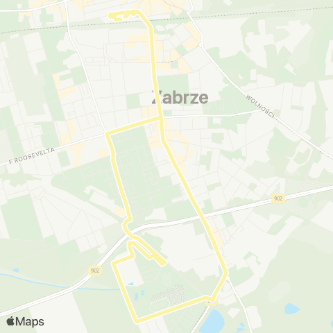 Zarząd Transportu Metropolitalnego GZM Zabrze Goethego - Zabrze Goethego map