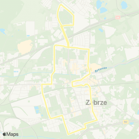Zarząd Transportu Metropolitalnego GZM Zabrze Goethego - Zabrze Goethego map