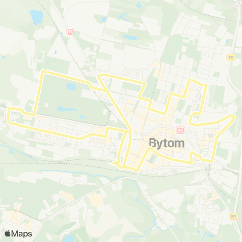 Zarząd Transportu Metropolitalnego GZM Bytom szkoła Medyczna - Bytom szkoła Medyczna map