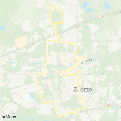 Zarząd Transportu Metropolitalnego GZM Zabrze Goethego - Zabrze Goethego map