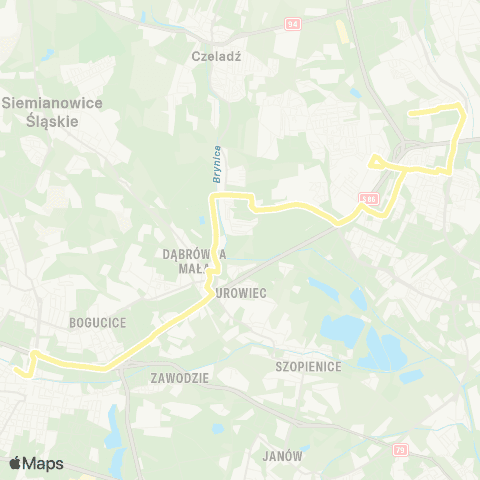 Zarząd Transportu Metropolitalnego GZM Sosnowiec szpital Wojewódzki - Katowice Piotra Skargi map