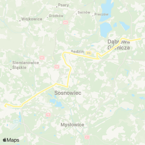 Zarząd Transportu Metropolitalnego GZM Tworzeń Huta Katowice - Katowice Piotra Skargi map