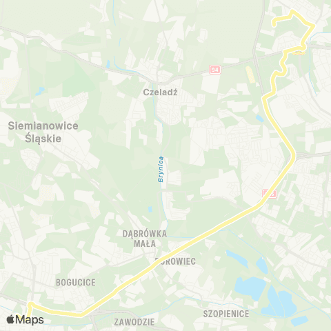 Zarząd Transportu Metropolitalnego GZM Os. Zamkowe Piastowska - Katowice Piotra Skargi map