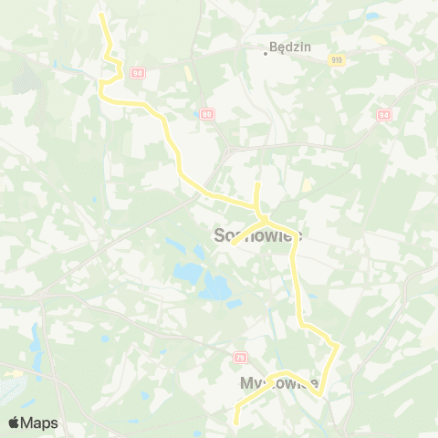 Zarząd Transportu Metropolitalnego GZM Czeladź Wojkowicka pętla - Ćmok pętla map