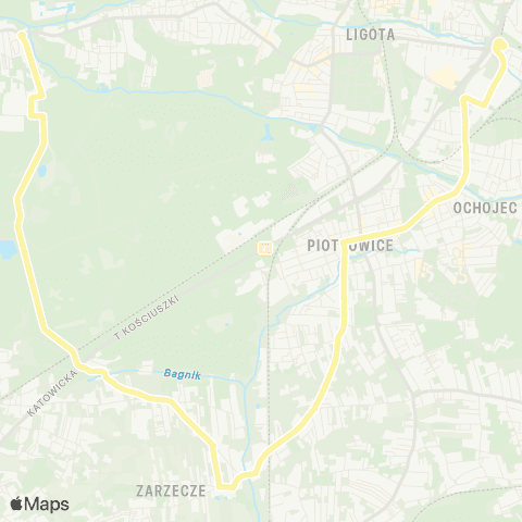 Zarząd Transportu Metropolitalnego GZM Brynów centrum przesiadkowe - Zarzecze Owsiana pętla map