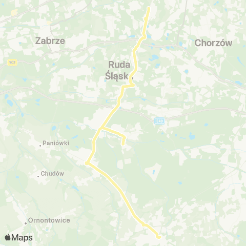 Zarząd Transportu Metropolitalnego GZM Orzegów Waniora - Mikołów dworzec map