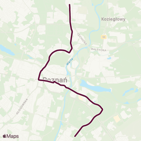 ZTM Poznań Unii Lubelskiej - Błażeja|Błażeja - Unii Lubelskiej map