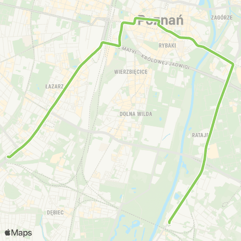 ZTM Poznań Zawady - Górczyn PKM|Górczyn PKM - Zawady map