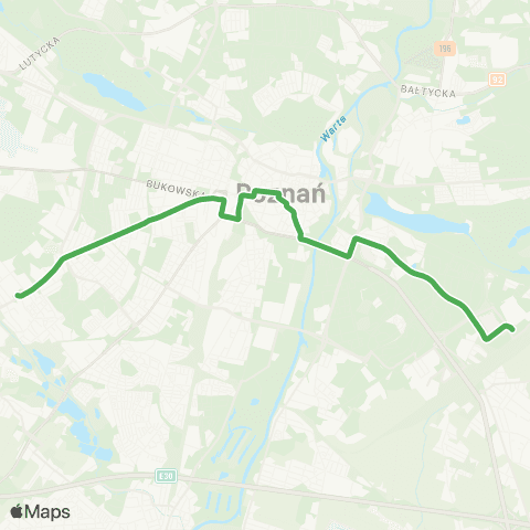 ZTM Poznań Miłostowo - Budziszyńska|Budziszyńska - Miłostowo map