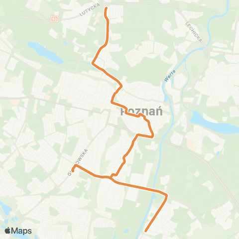 ZTM Poznań Dębiec PKM - Piątkowska|Piątkowska - Dębiec PKM map