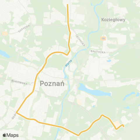 ZTM Poznań Błażeja - Dębiec PKM|Dębiec PKM - Błażeja map
