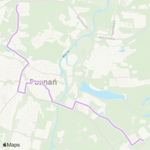 ZTM Poznań Starołęka PKM - Os. Sobieskiego|Os. Sobieskiego - Starołęka PKM map